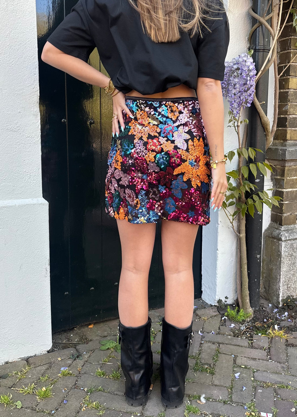Palm paradise skort - Black