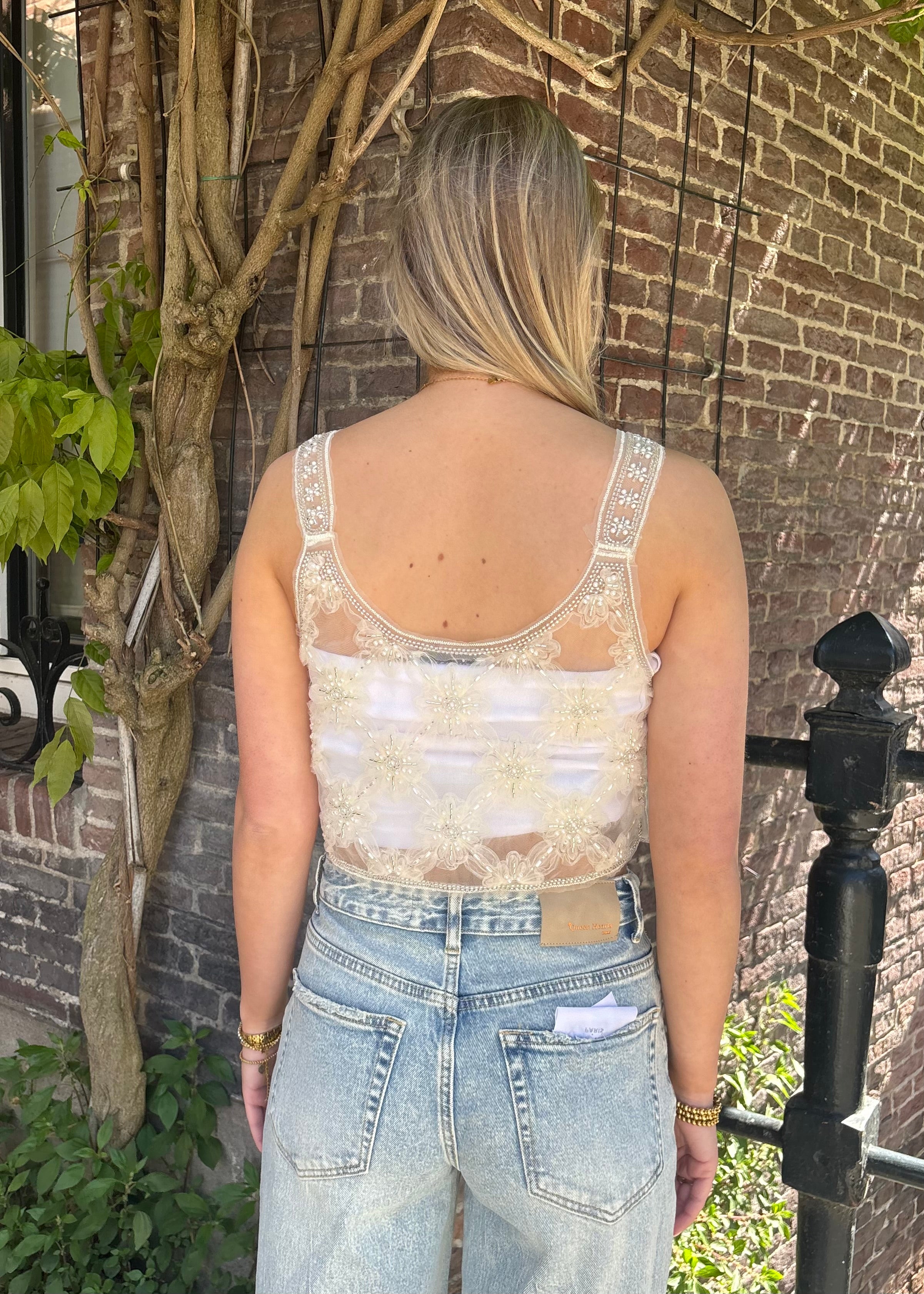 Livia mesh top - White