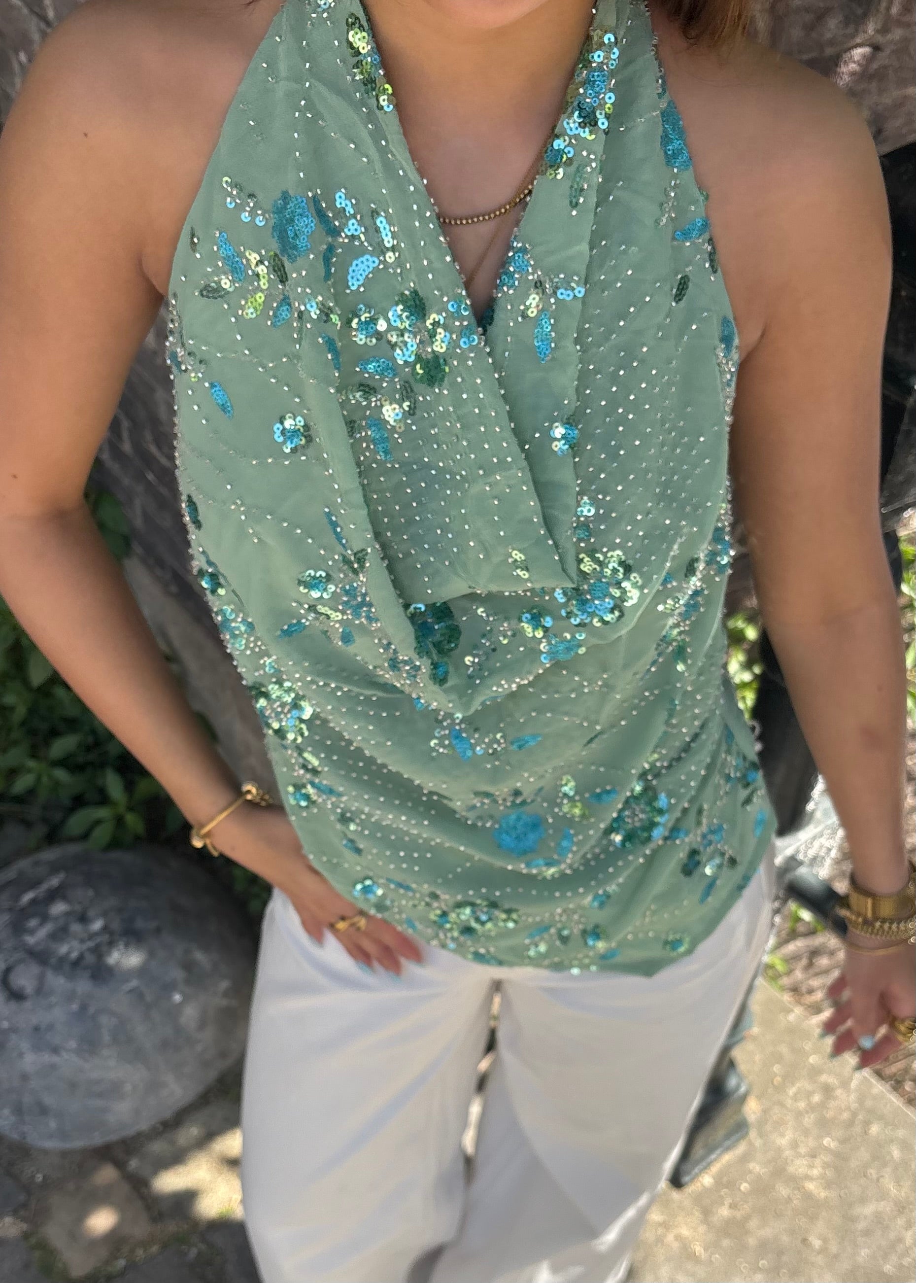Shimmer nova top - Mint green
