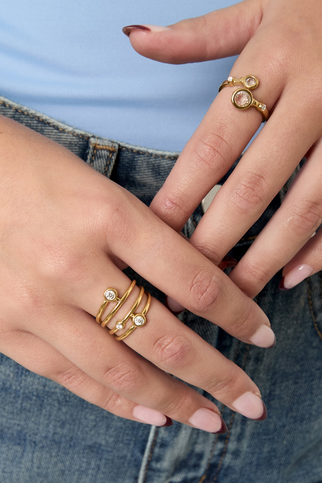 Double diamond ring - Gold