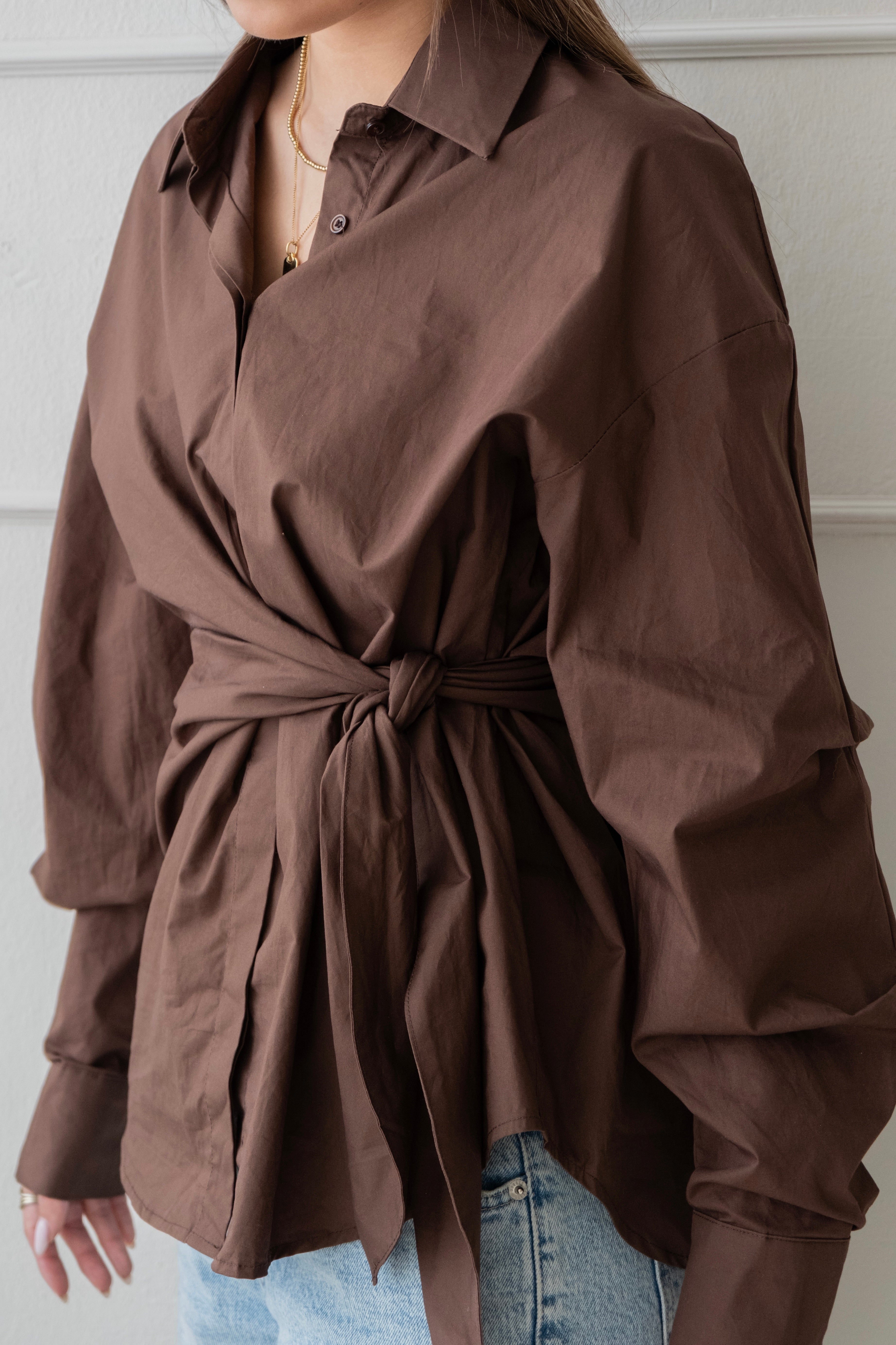 Wrapped blouse - Brown