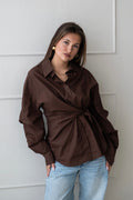 Wrapped blouse - Brown