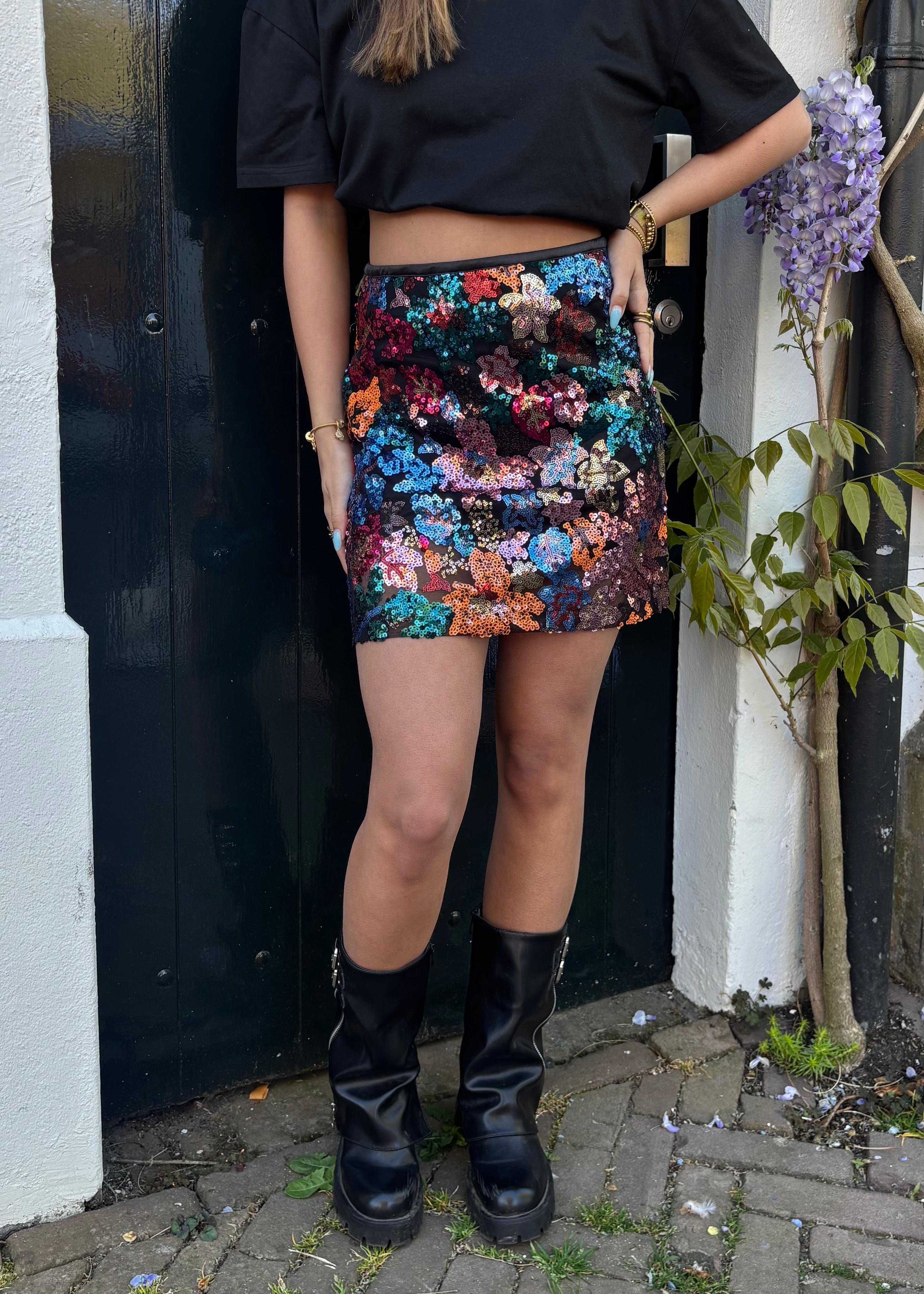 Palm paradise skort - Black
