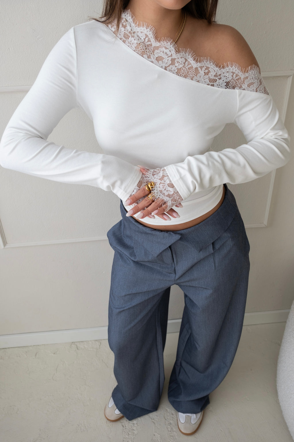 Anna lace top - White
