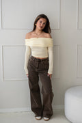Pien wide leg jeans - Brown