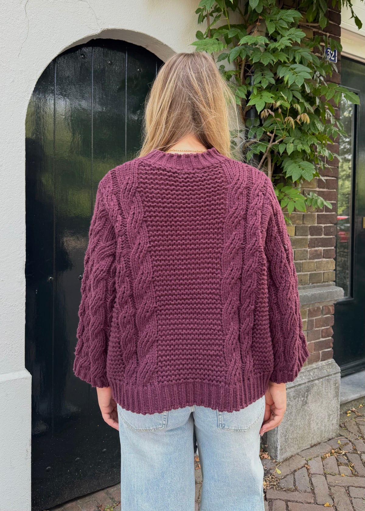 Cozy cable knit - Bordeaux