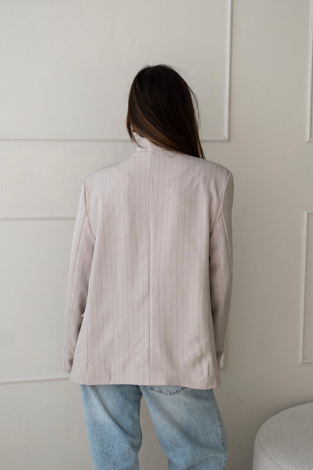 Classy striped blazer - Beige