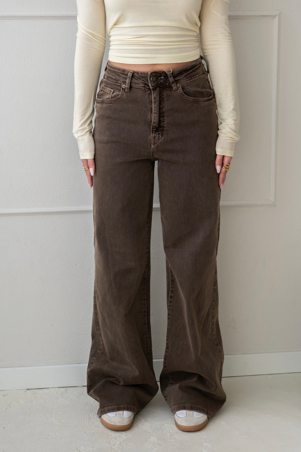 Pien wide leg jeans - Brown