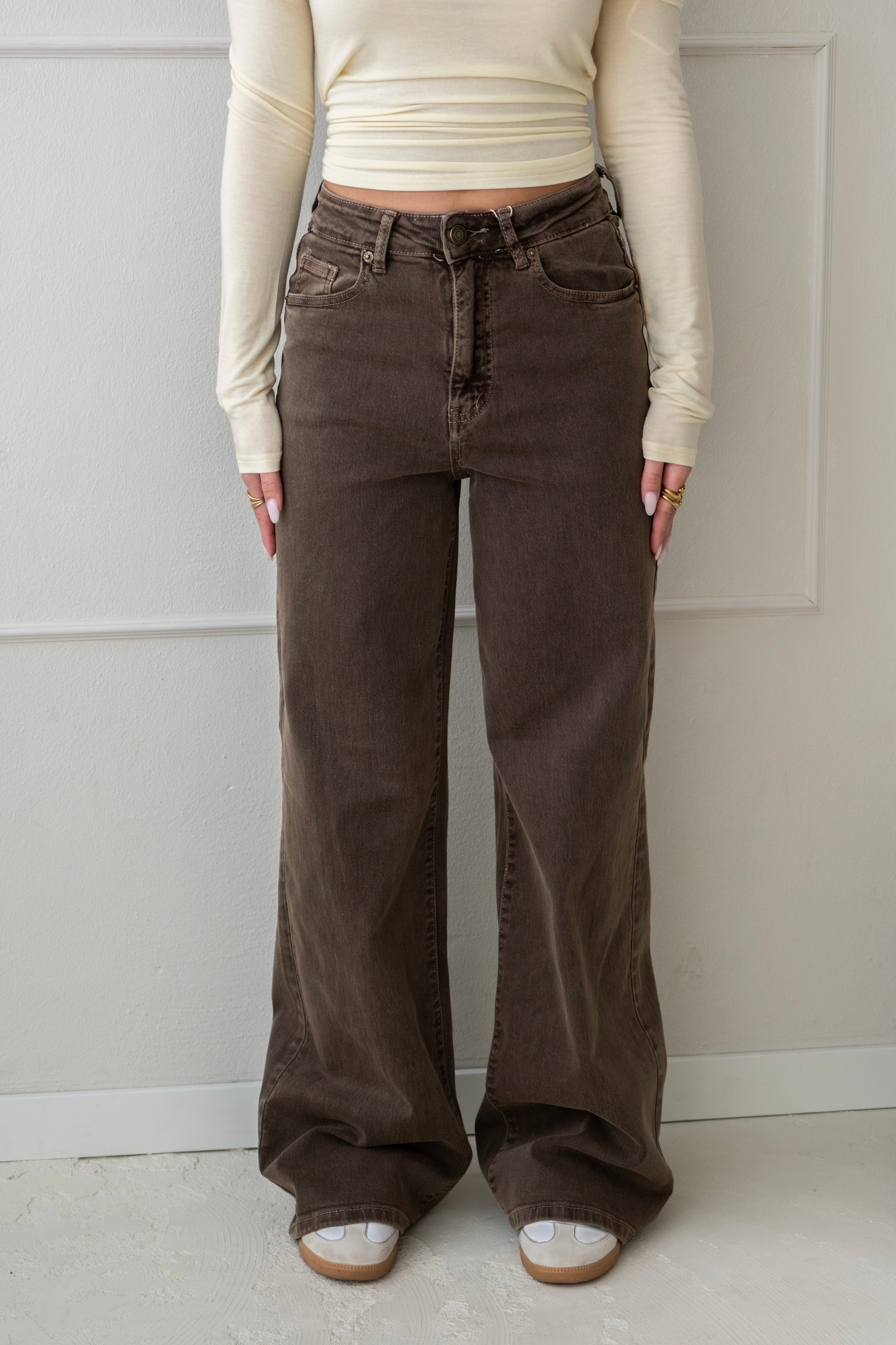 Pien wide leg jeans - Brown