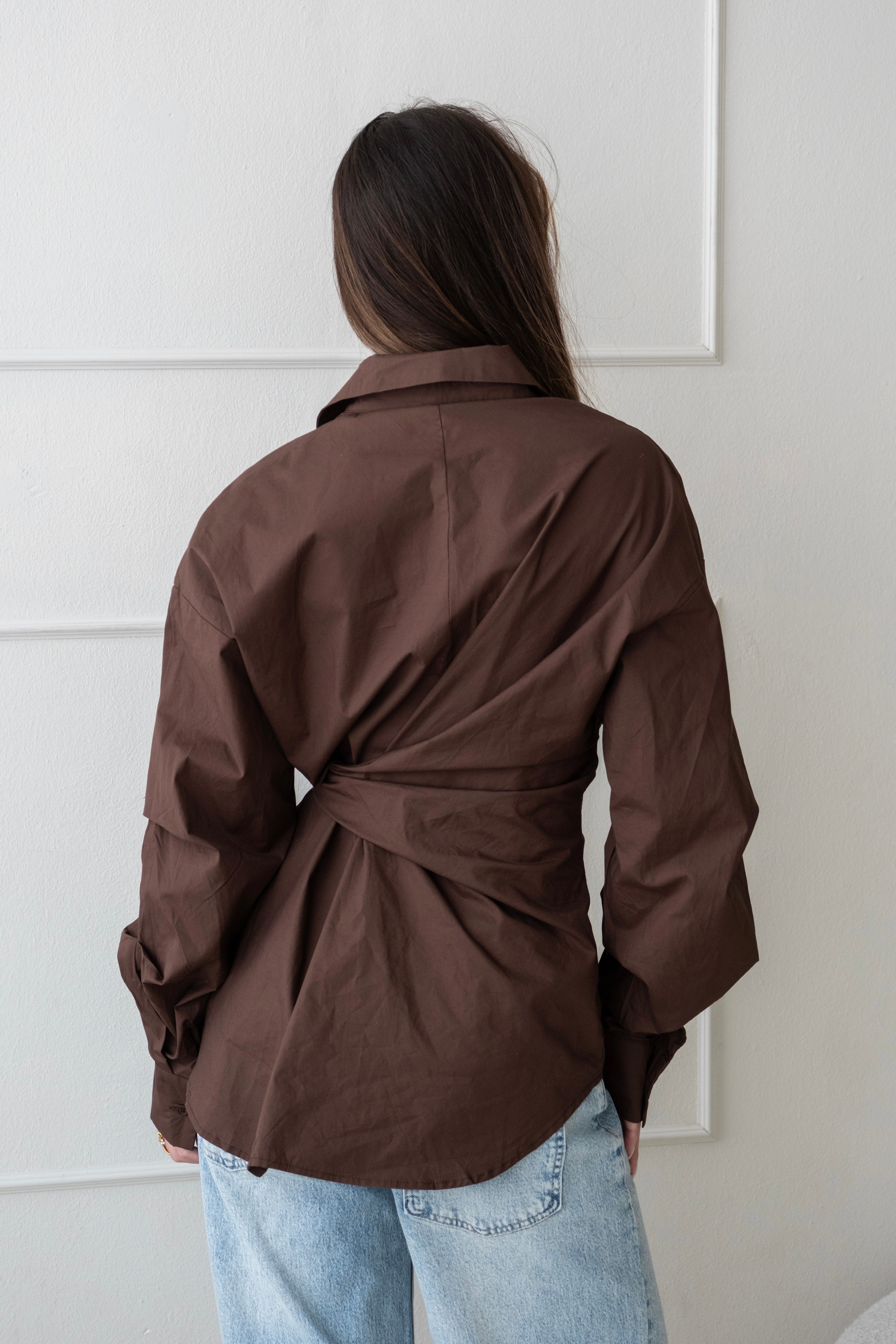 Wrapped blouse - Brown