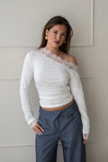 Anna lace top - White