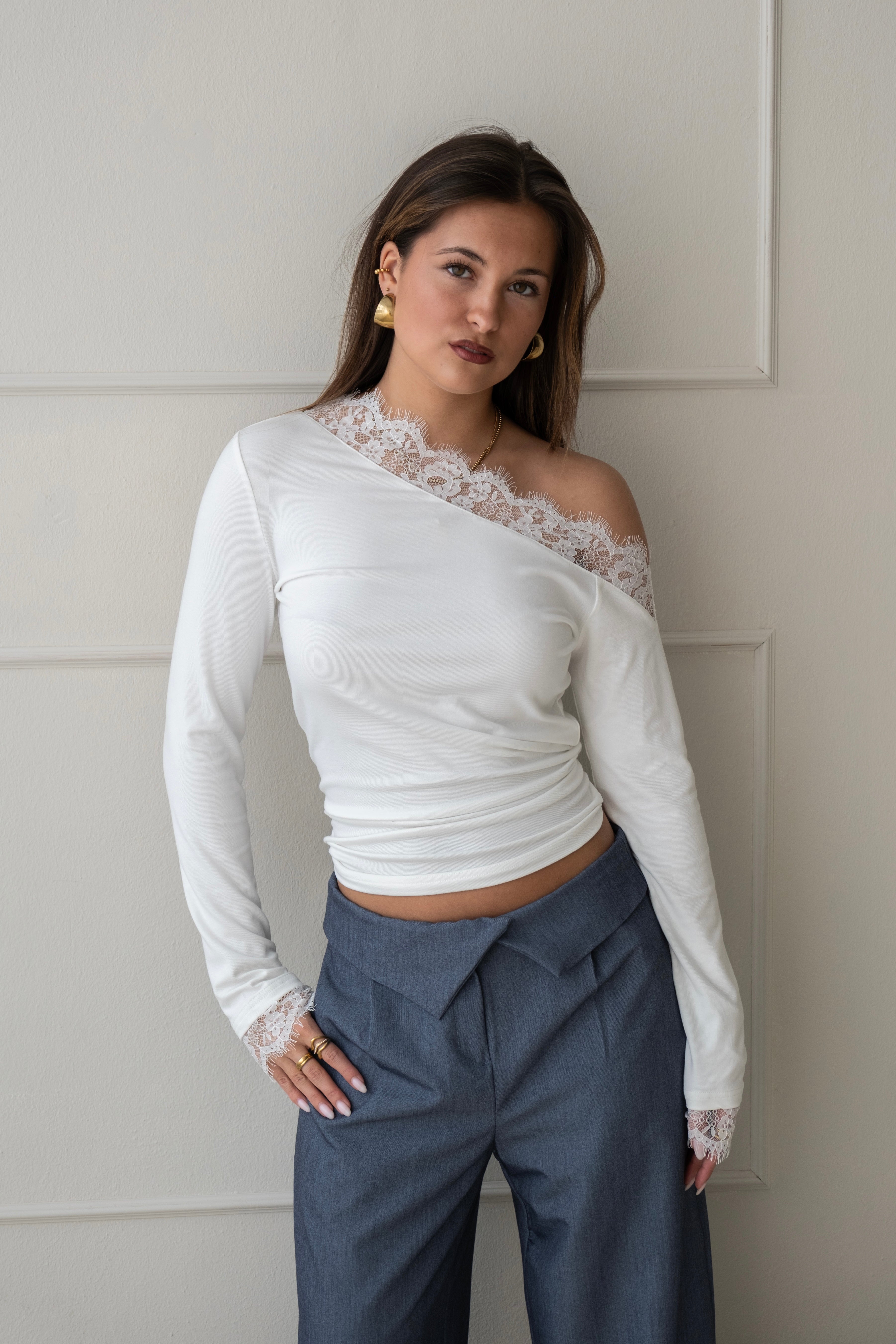 Anna lace top - White