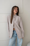 Classy striped blazer - Beige