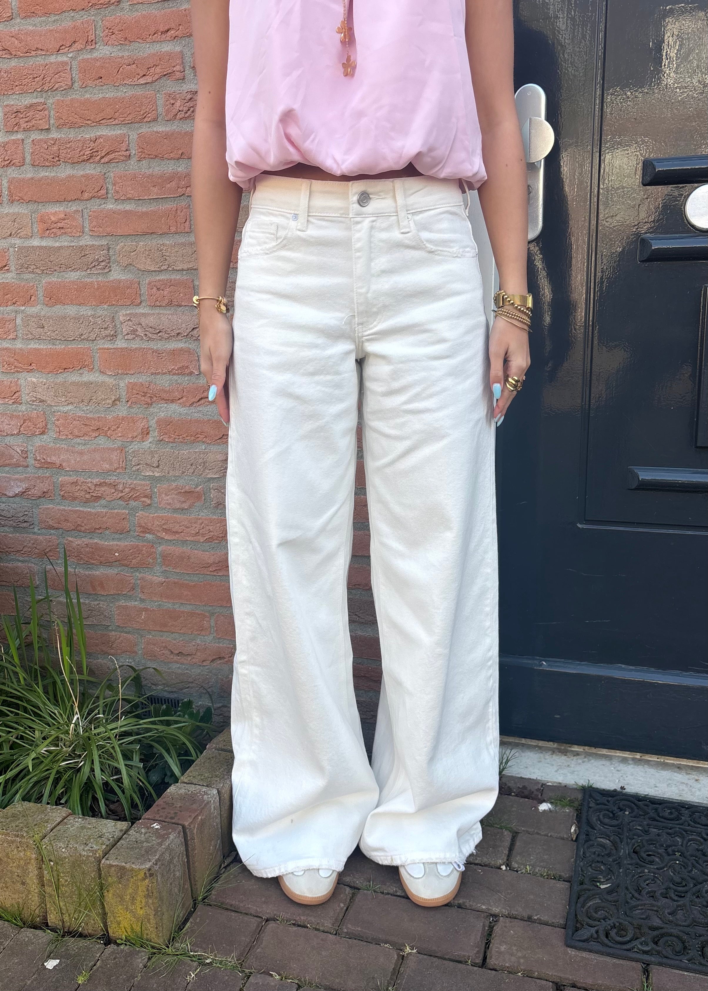 Mila wide leg jeans - White