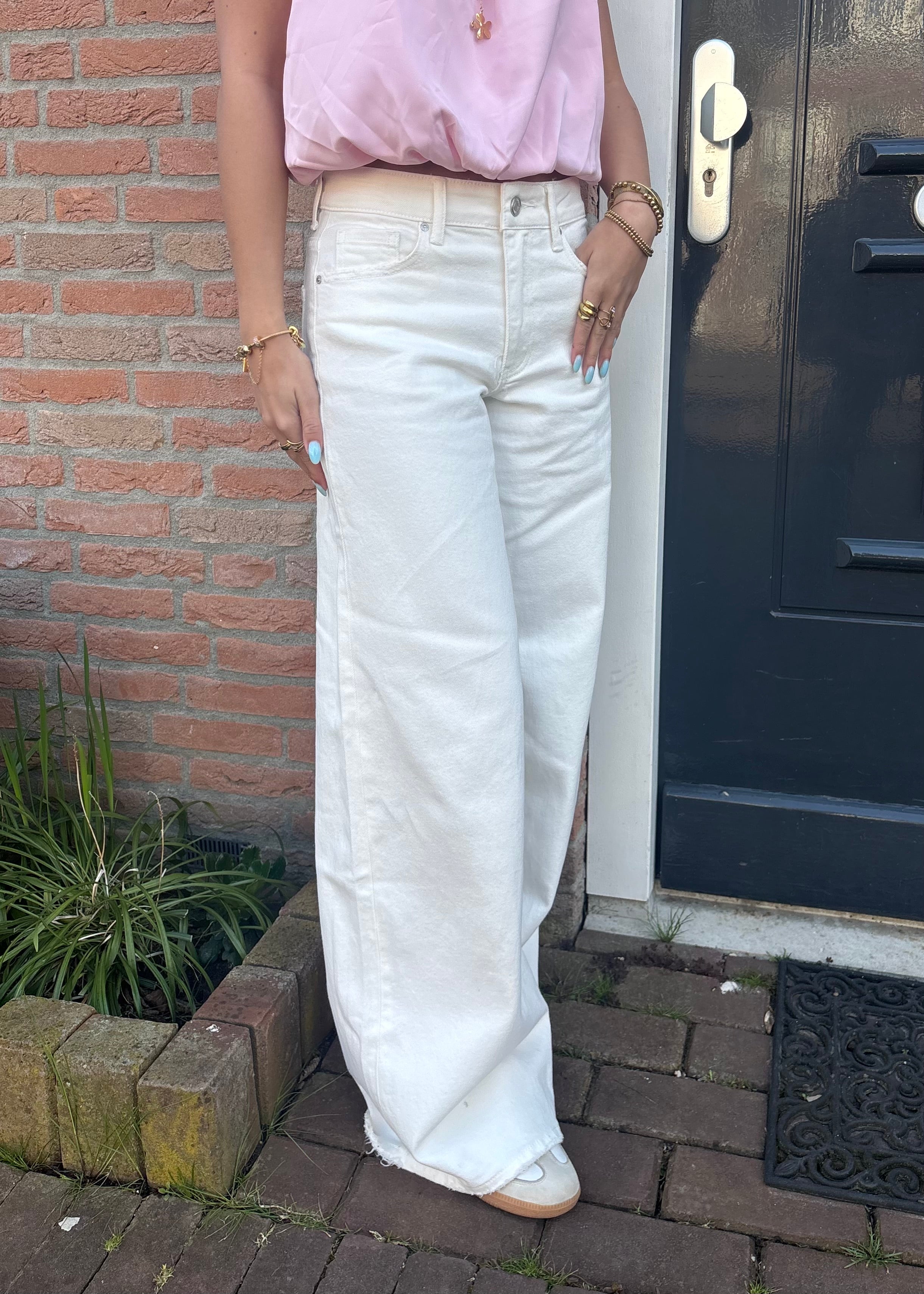 Mila wide leg jeans - White